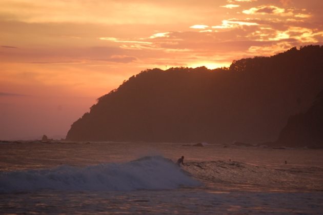 sunset surf