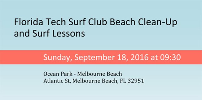 Florida Tech Surf Club Beach Clean-Up and Surf Lessons