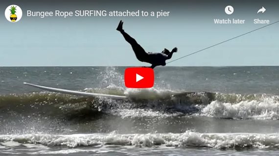 Bungee Rope SURFING attached to a pier