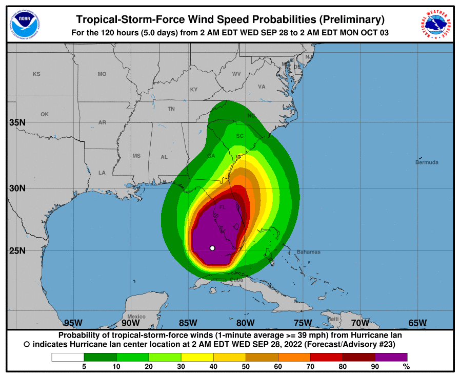 Hurricane Ian Update 9-28-22