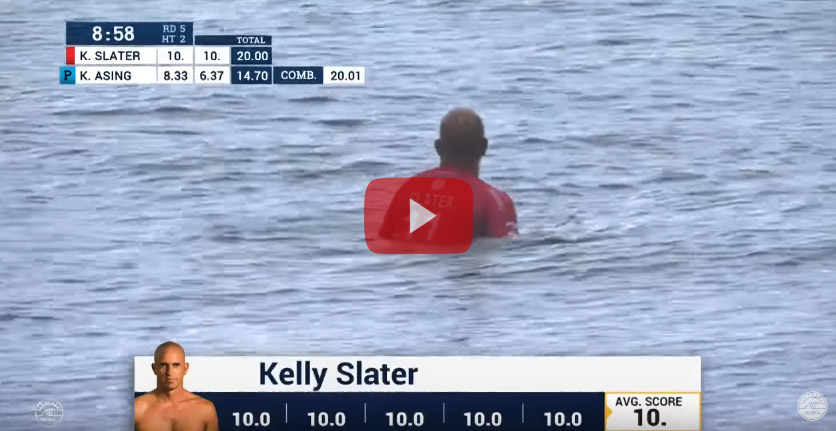Kelly Slater surfs a perfect heat