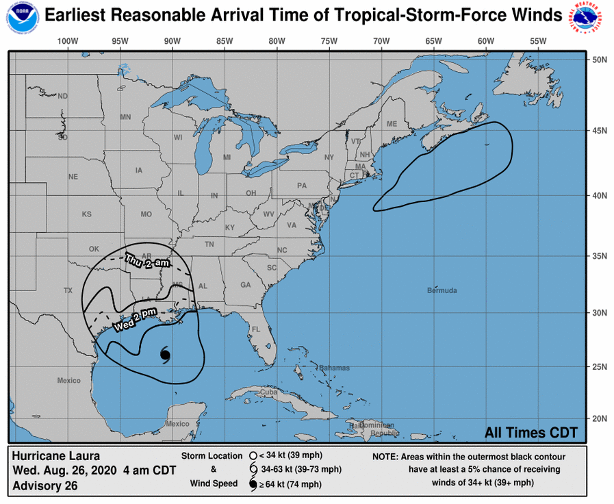 Laura to make landfall tonight