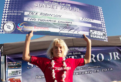 Robinson and Collins Win North Shore Surf Shop Pro Junior in Huge Sunset